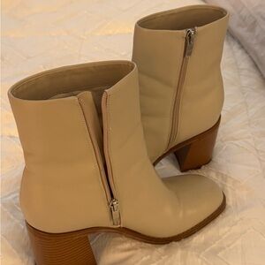 Marc Fisher Cream Ankle Booties